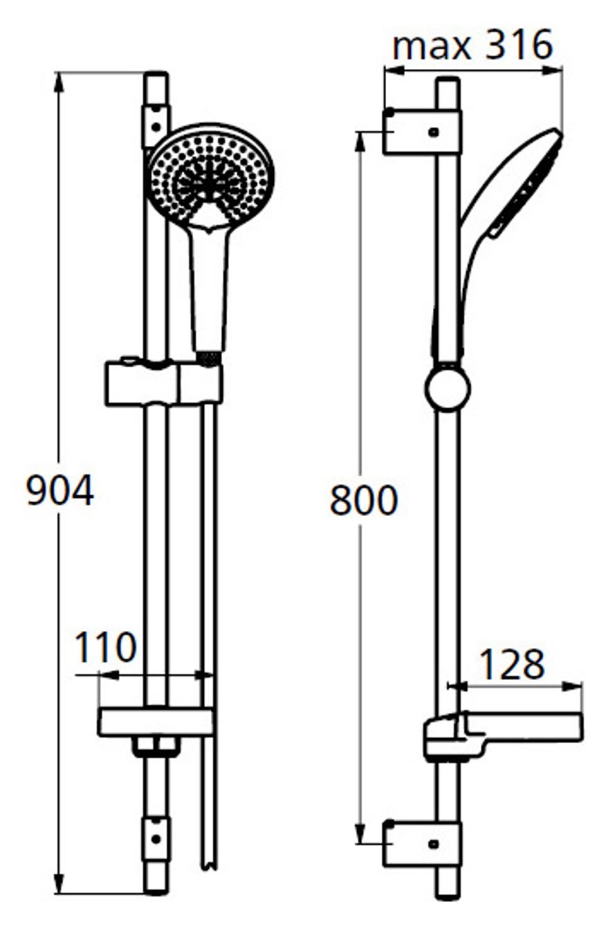 Гарнитур Ideal Standard Idealrain B9427AA, цвет хром - фото 2