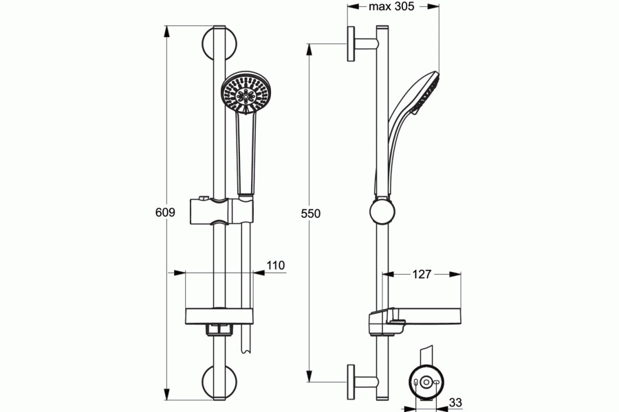 Гарнитур Ideal Standard Idealrain B9503AA, цвет хром - фото 2