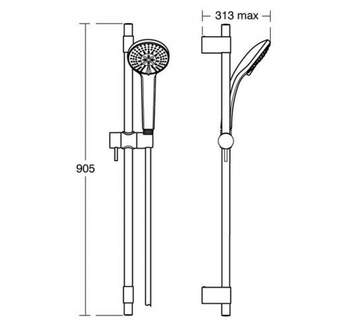 Гарнитур Ideal Standard Idealrain B9835AA, цвет хром - фото 2