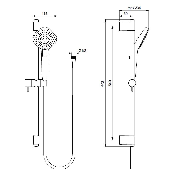 Гарнитур Ideal Standard Idealrain Evo Diamond L3 B2234AA, цвет хром - фото 2