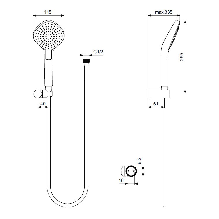 Гарнитур Ideal Standard Idealrain Evo Diamond L3 B2240AA, цвет хром - фото 2