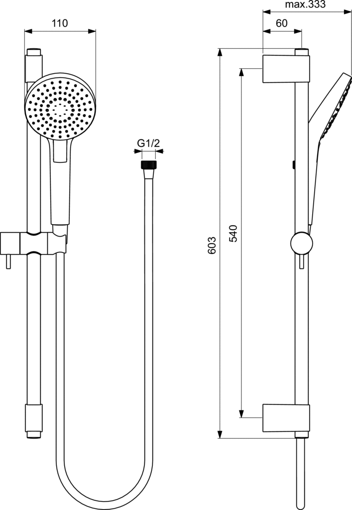 Гарнитур Ideal Standard Idealrain Evo Round L3 B2233AA, цвет хром - фото 2