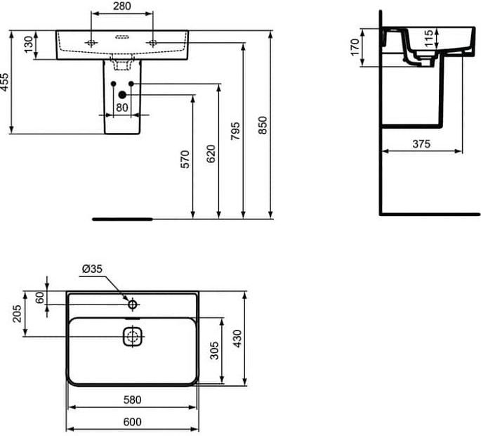 Раковина Ideal Standard STRADA II T300001, цвет белый - фото 4