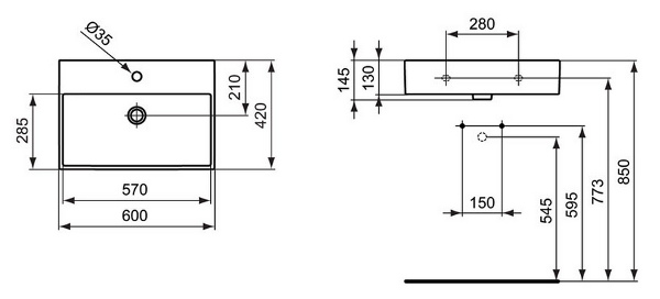 Раковина Ideal Standard Strada K077801, цвет белый - фото 2