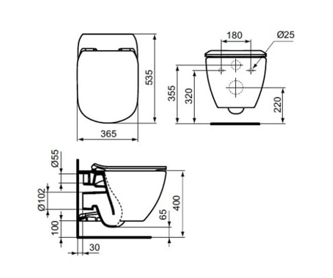 Готовое решение Ideal Standard T386801 ProSys 3в1 + Tesi, цвет белый - фото 2