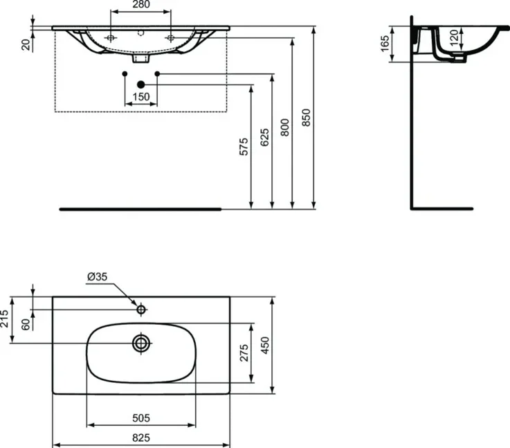 Раковина Ideal Standard TESI T350901, цвет белый - фото 5