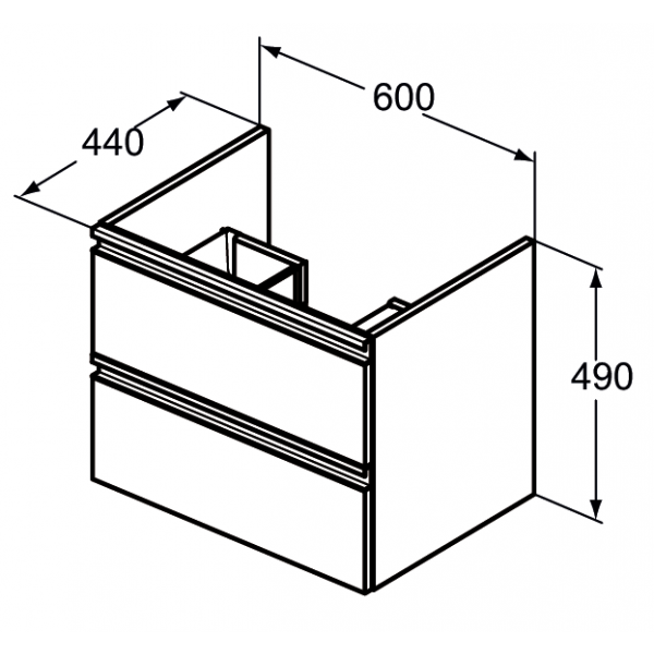 Тумба под раковину Ideal Standard Tesi T0050OV, цвет белый - фото 2