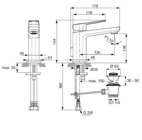 Смеситель для раковины Ideal Standard Tonic A6326AA, цвет хром - фото 2