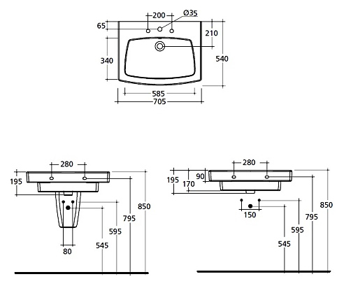 Раковина Ideal Standard Ventuno T001701, цвет белый - фото 5