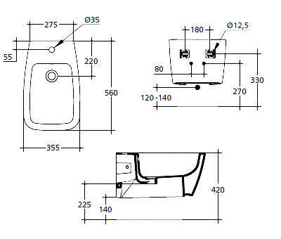 Биде Ideal Standard Ventuno T515101, цвет белый - фото 3