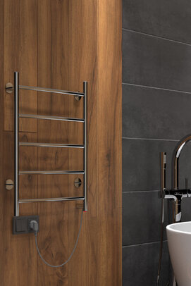 Фото Полотенцесушитель электрический Indigo Arc LCAE50-40R 43x50 cеребристый