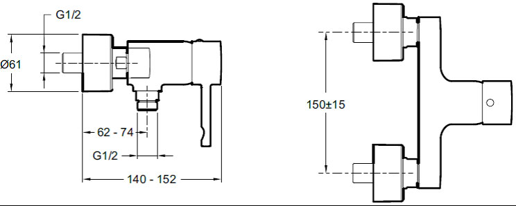 Смеситель для душа Jacob Delafon Cuff E45533-CP, цвет хром - фото 2