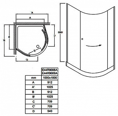 Душевой уголок Jacob Delafon Indigo E44R9009A-GA 90x90 18141₽