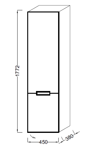 Пенал Jacob Delafon Reve 45 L  (белый) EB1141G-G1C, цвет хром - фото 2