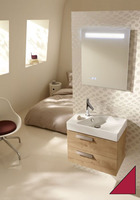 Мебель для ванной комнаты Jacob Delafon EB1300-R3  Rythmik 60 см., 2 ящика, для раковины EXR112-Z (малиновый), подвесная