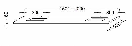 Столешница Jacob Delafon Parallel 200 (квебекский дуб) EB55-2000-E10, цвет бежевый - фото 2