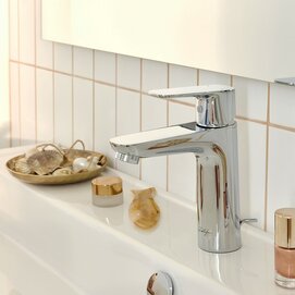 Фото Смеситель для раковины Jacob Delafon July+ E35664-4-CP с донным клапаном, хром