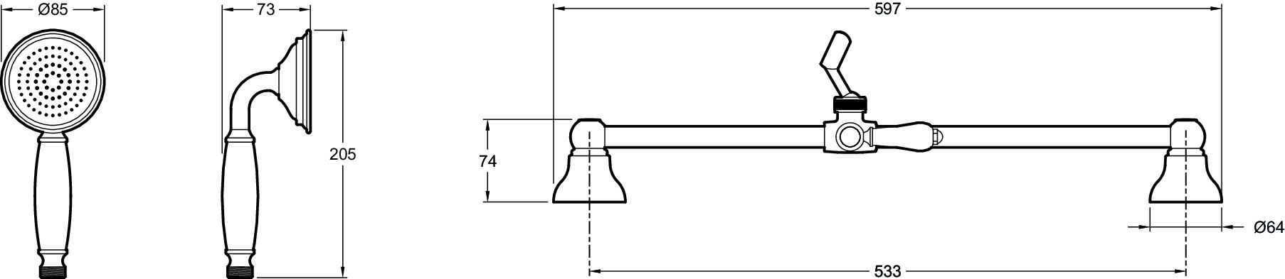 Душевой гарнитур Jacob Delafon Louise E24364-CP 15370₽