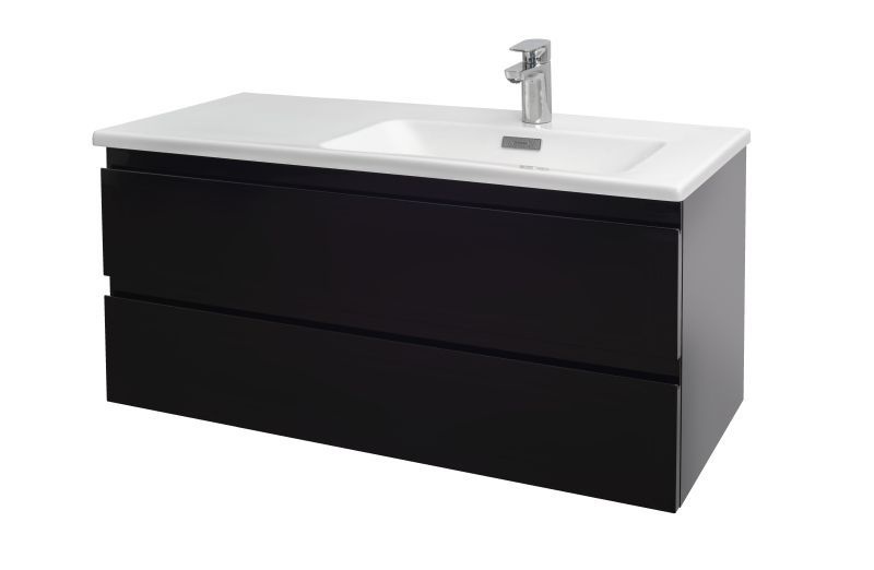 Мебель для ванной комнаты Jacob Delafon Madeleine EB2055-J54 100 см., 2 ящика, блестящая черная R, подвесная, цвет черный EB2055-J52 - фото 2