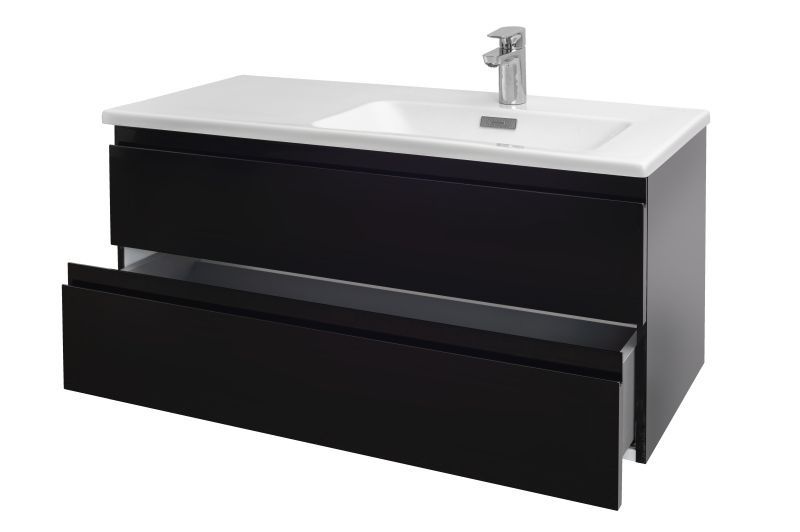 Мебель для ванной комнаты Jacob Delafon Madeleine EB2055-J54 100 см., 2 ящика, блестящая черная R, подвесная, цвет черный EB2055-J52 - фото 5