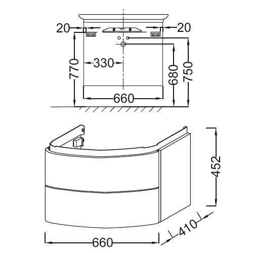 Тумба под раковину Jacob Delafon Presquille EB1103-G1C, цвет белый - фото 2