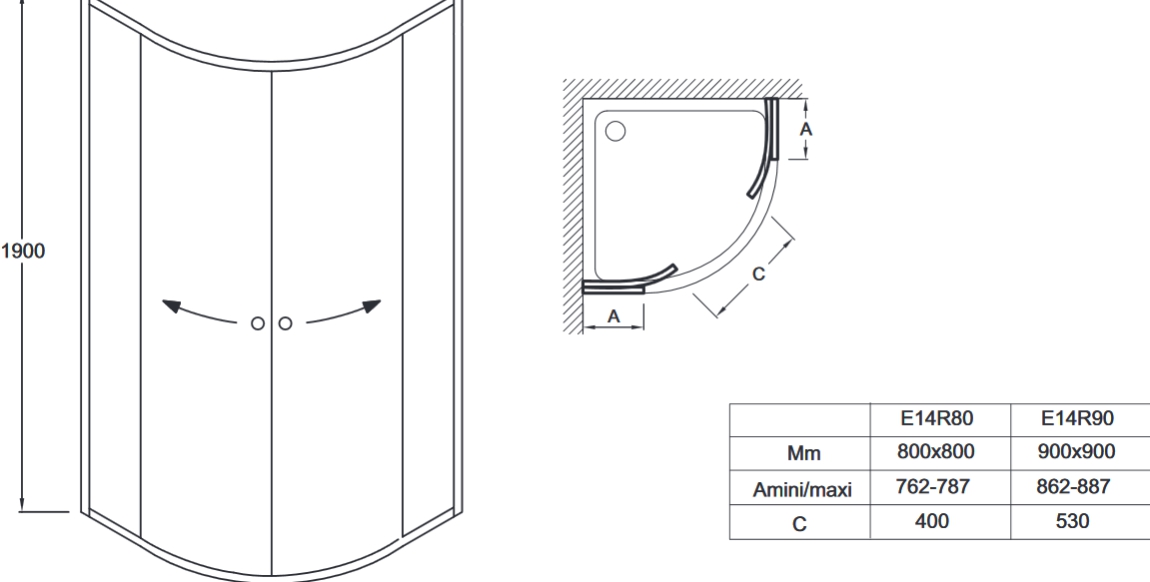 Душевой уголок Jacob Delafon Serenity E14R90-GA 25450₽
