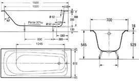Фото Чугунная ванна Jacob Delafon Soissons E2941-00 150x70