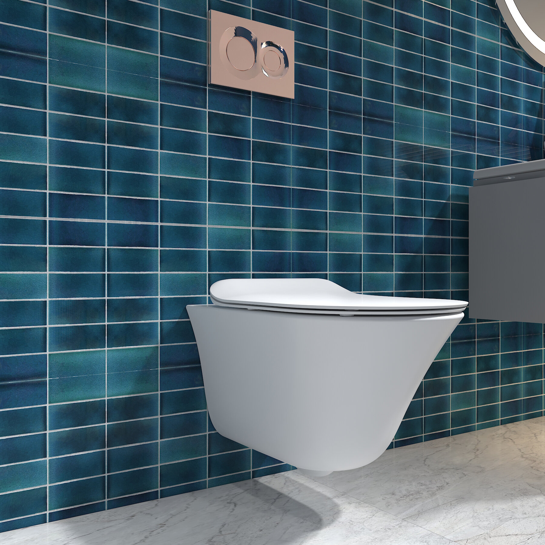 Комплект подвесного унитаза с инсталляцией Jacob Delafon Vive E28079RU-BL безободковый сиденье микролифт белый кнопка черная 50058₽