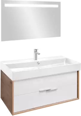 Фото Мебель для ванной комнаты Jacob Delafon Vivienne 100 см подвесная, дуб давос натуральный глянцевый