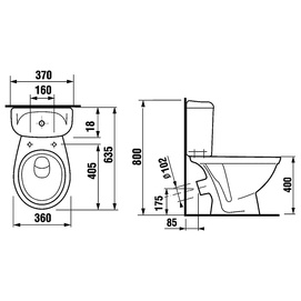 Фото Унитаз-компакт Jika Lyra 8.2423.4.000.242.9 напольный, косой выпуск (8242340002429)