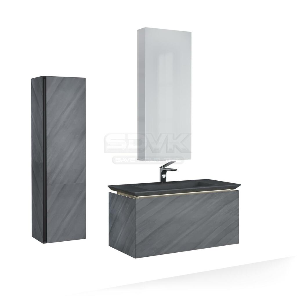Фото Мебель для ванной Jorno Incline 100 подвесной, бетон