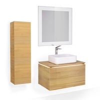 Мебель для ванной Jorno Karat 80 см подвесная, бук светлый