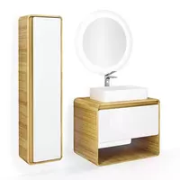 Мебель для ванной Jorno Ronda 80 см подвесная, дуб/белый