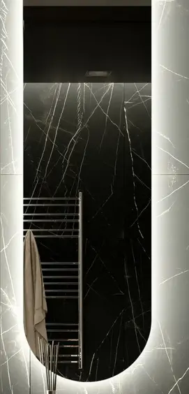 Зеркало с подсветкой Jorno Shine 48 см Shi.02.48/A бесконтактный включатель, интерьерная подсветка на стену