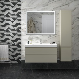 Мебель для ванной комнаты Kerama Marazzi Cubo 100 см подвесная, лимо