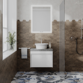 Мебель для ванной комнаты Kerama Marazzi Modula 58 см подвесная, белая глянцевая
