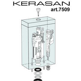 Механизм двойного смыва Kerasan Geberit Механизм двойного слива с нижним подводом воды, хром
