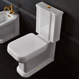 Унитаз-моноблок Kerasan Waldorf 411701 белый, фурнитура золото