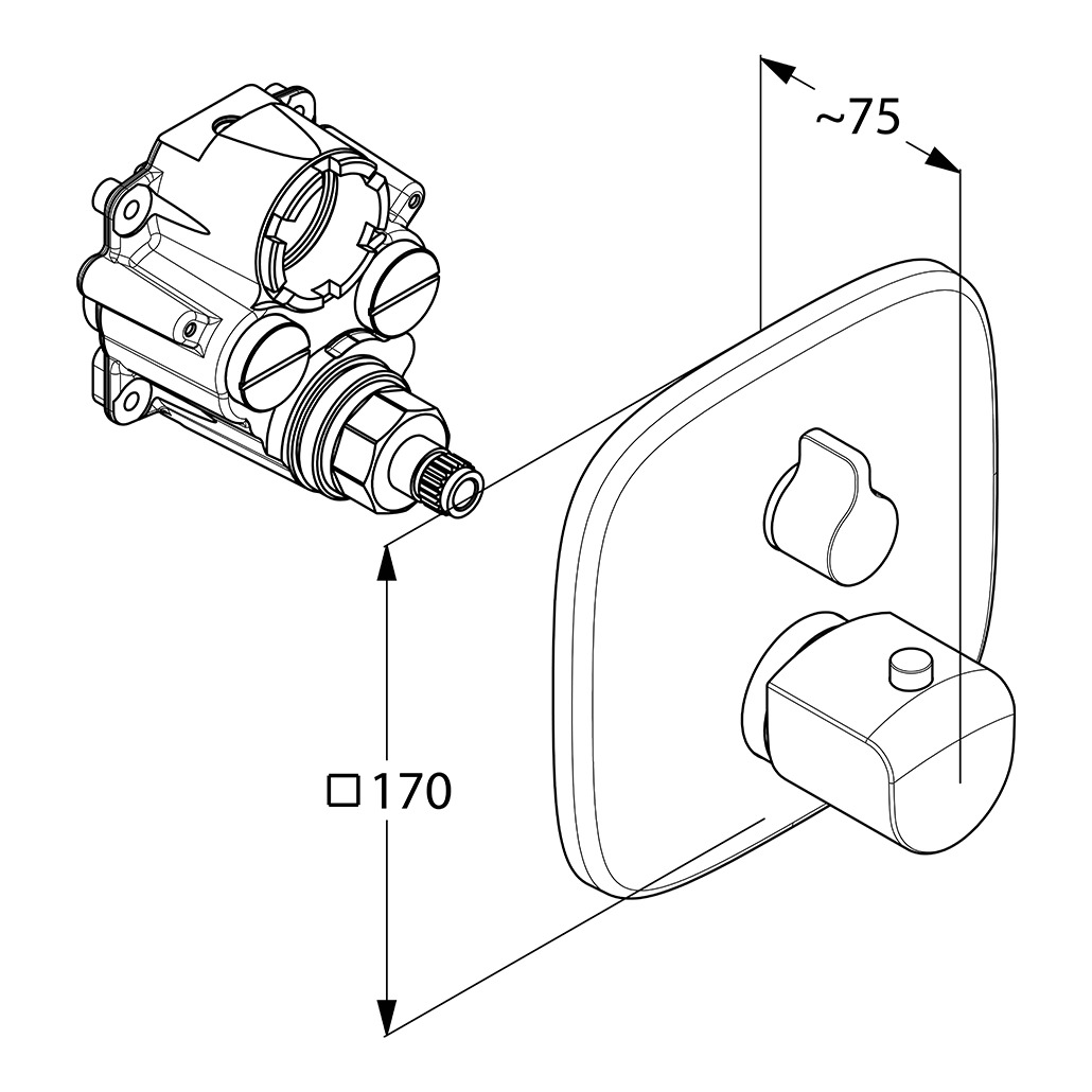 Внешняя часть Kludi Ameo 418300575, цвет хром - фото 2