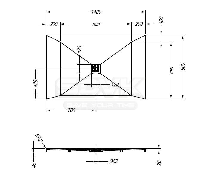 Душевой поддон Kolpa-San Kerrock 100-140x80-90 купить в интернет ...