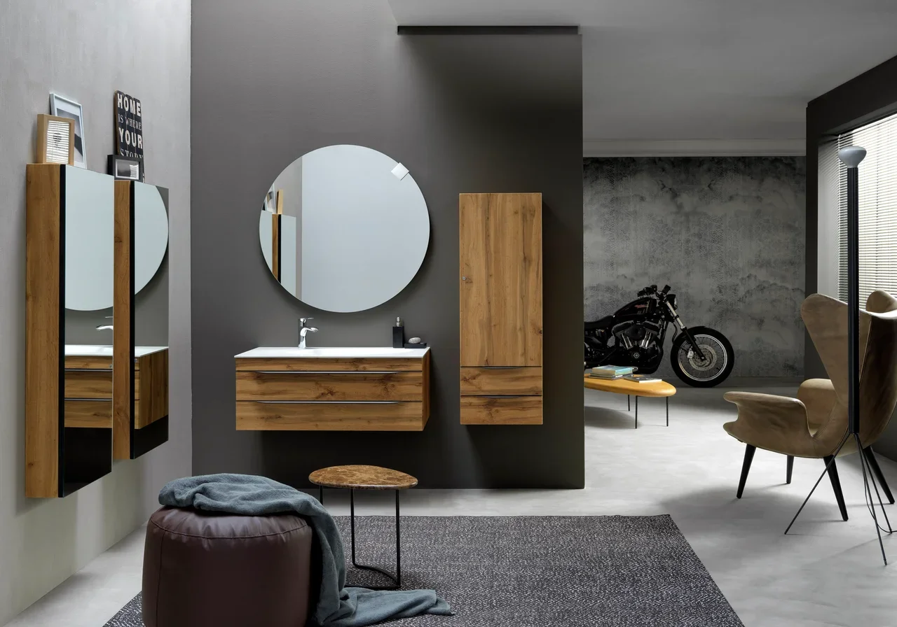 Пенал с зеркалом Kolpa-San Malaya M 130215 nature oak 45 см дуб 45100₽