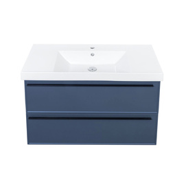 Тумба с раковиной La Fenice Elba Twin 100 Blu grigio FNC-01-ELB-BG-100-2 100 см синяя матовая (уценка: с экспозиции)