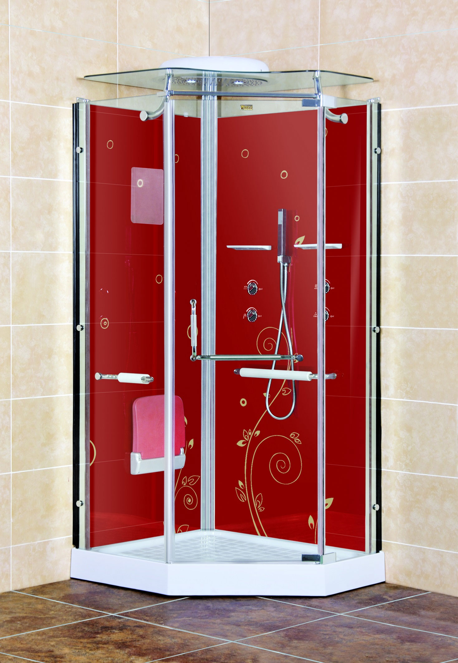 Душевая кабина Lanmeng LM-856 красная R