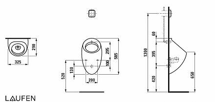 Писсуар Laufen Alessi 8409754000001 без мухи без крышки 53026₽