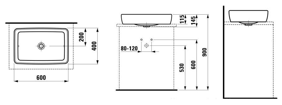 Раковина Laufen Pro 1695.2, цвет белый 8.1695.2.000.112.1 - фото 5