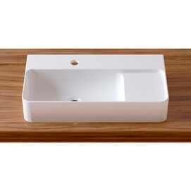 Фото Раковина накладная Lavinia Boho Bathroom Sink Slim 60х31 33311011 из фарфора, прямоугольная, белая глянцевая