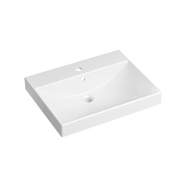 Фото Раковина встраиваемая сверху Lavinia Boho Bathroom Sink 60х46 33311012 из фарфора, прямоугольная, белая глянцевая