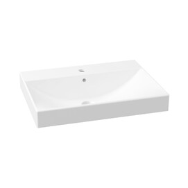 Фото Раковина встраиваемая сверху Lavinia Boho Bathroom Sink 60х46 33311012 из фарфора, прямоугольная, белая глянцевая