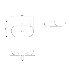 Фото Накладная или подвесная раковина для ванной  Lavinia Boho Bathroom Sink 58х40 33311099 из фарфора Slim, овальная, белая глянцевая