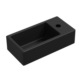 Фото Маленькая раковина для туалета Lavinia Boho Bathroom Sink 40х20 33311024 подвесная, из фарфора, прямоугольная, черная матовая